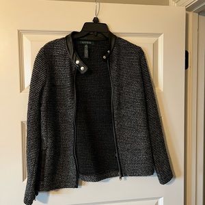 EUC Lauren Ralph Lauren tweed motorcycle style woman’s jacket, size medium